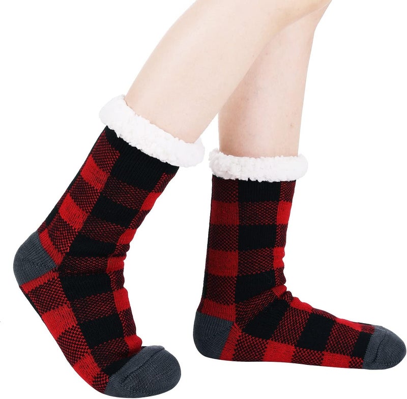 Chassic Sherpa Lined Slipper Socks for Women, Non-Slip Cozy Winter House Socks, Soft Fuzzy Socks, Christmas Gifts for Women & Ladies Stocking Stuffers - Image 2